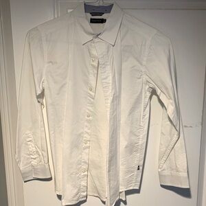 Boys size medium (10-12) Nautica Dress shirt -white button long sleeve